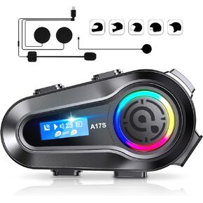 SUOOKC Motorcycle Bluetooth Headset 2 Riders Intercom Headphone Motorcycle Helmet Speakers with Noise Cancellation&Music Sharing for Motorcycling Riding Skiing Climbing