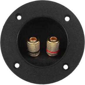Amosfun DIY 2-Way Speaker Box Terminal Binding Post Round Screw Cup Connector Subwoofer Plug (Black)
