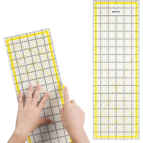 WINTEX Acrylic Sewing Ruler 6 x 12 (15.2 x 30.5cm) - Quilting Rulers for Fabric - Use for Your Quilt or Sewing - Ruler for Cutting Fabric - Fashion Ruler for Quilters and Crafters