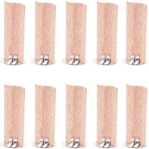 10 Sets Wooden Wicks Candle Wicks Wooden Candle Wicks S-Shaped Candle Wooden Wicks Iron Stand Candle Cores with Base Holder for DIY Candle Making Craft(1.18 X 4.72 Inch)