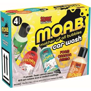 Stoner Car Care 99046 Mother of All Bubbles M.O.A.B. High Foaming Car Wash 4-Pack Kit for Foam Cannons, Foam Guns, or Bucket Washes, Safe on Car Wax and Coatings Includes 4 Scents