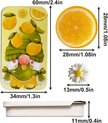 ZDDPDJ Lovely Gnome Magnetic Needle Case Sewing Storage Container and Fruit Needle Minder for Embroidery Cross Stitch Needlework Craft Accessories (Lemon) in Kuwait