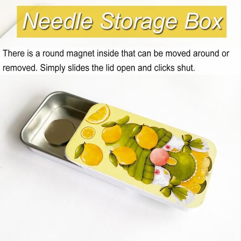 ZDDPDJ Lovely Gnome Magnetic Needle Case Sewing Storage Container and Fruit Needle Minder for Embroidery Cross Stitch Needlework Craft Accessories (Lemon) in Kuwait