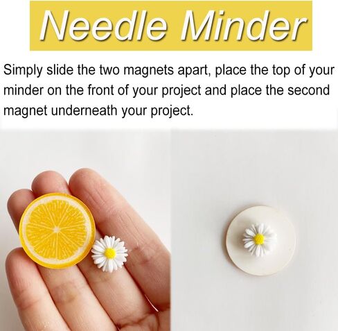 ZDDPDJ Lovely Gnome Magnetic Needle Case Sewing Storage Container and Fruit Needle Minder for Embroidery Cross Stitch Needlework Craft Accessories (Lemon) in Kuwait