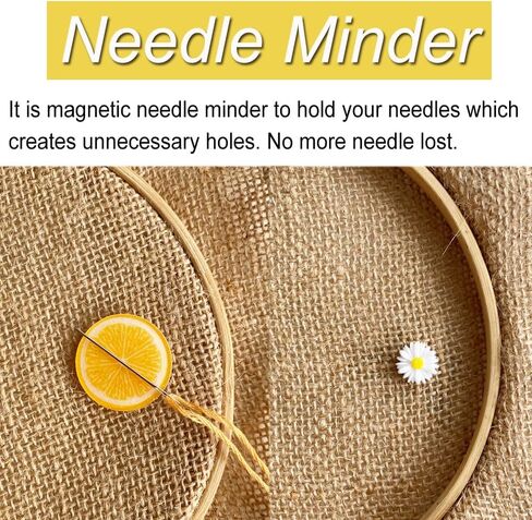 ZDDPDJ Lovely Gnome Magnetic Needle Case Sewing Storage Container and Fruit Needle Minder for Embroidery Cross Stitch Needlework Craft Accessories (Lemon) in Kuwait