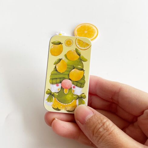 ZDDPDJ Lovely Gnome Magnetic Needle Case Sewing Storage Container and Fruit Needle Minder for Embroidery Cross Stitch Needlework Craft Accessories (Lemon) in Kuwait