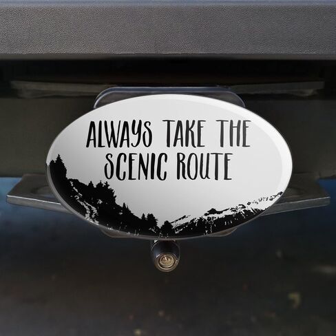 Always Take The Scenic Route Hiking Travel Oval Tow Hitch Cover Trailer Plug Insert 2" in Saudi Arabia