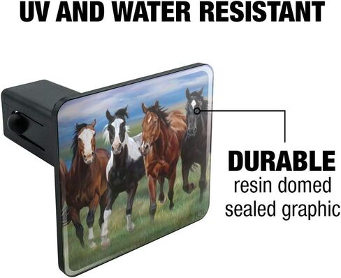 Horses Running Wild Tow Trailer Hitch Cover Plug Insert 2" in Saudi Arabia
