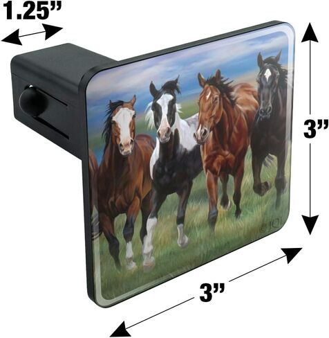 Horses Running Wild Tow Trailer Hitch Cover Plug Insert 2" in Saudi Arabia