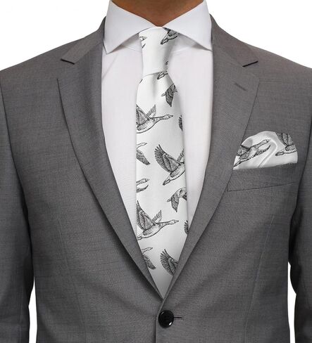 Lunarable Men's Tie Set, Necktie Set Groom Handkerchief for Parties Weddings & All Occasions in Saudi Arabia
