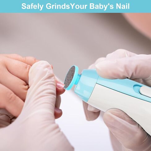 ماكينة تشذيب أظافر الأطفال الكهربائية - 8 في 1 مبرد أظافر الأطفال القابل لإعادة الشحن مع مجموعة إضاءة وتلميع لحديثي الولادة والأطفال الصغار والعناية بأظافر الأصابع 8 رؤوس جلخ in Kuwait