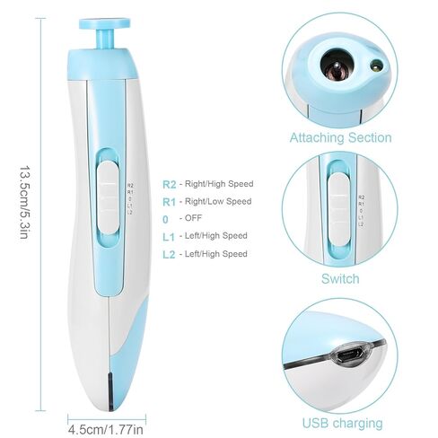 ماكينة تشذيب أظافر الأطفال الكهربائية - 8 في 1 مبرد أظافر الأطفال القابل لإعادة الشحن مع مجموعة إضاءة وتلميع لحديثي الولادة والأطفال الصغار والعناية بأظافر الأصابع 8 رؤوس جلخ in Kuwait