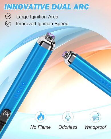 Electric Candle Lighter Valentine's Day Gifts for Women Mom Men Dual Arc USB Rechargeable Windproof Lighter for Candle BBQ Birthday Camping Gift Idals(Rose Gold) in Saudi Arabia