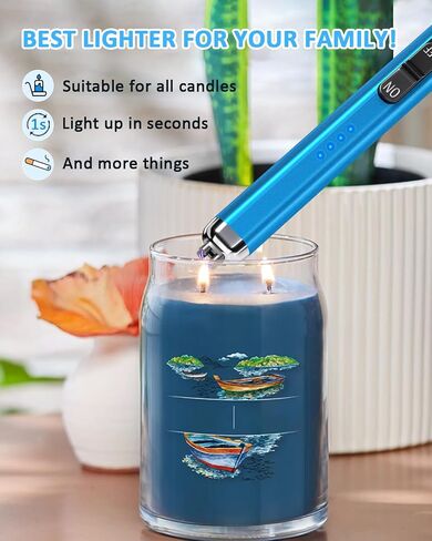 Electric Candle Lighter Valentine's Day Gifts for Women Mom Men Dual Arc USB Rechargeable Windproof Lighter for Candle BBQ Birthday Camping Gift Idals(Rose Gold) in Saudi Arabia