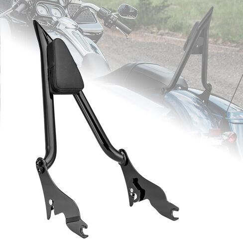 Wsays 27“ Tall Sissy Bar 1.3" Fat Detachable Motorcycle Passenger Backrest w/Pad Compatible with Harley Touring Street Road Electra Glide Road King 2009-2024 Black in Saudi Arabia