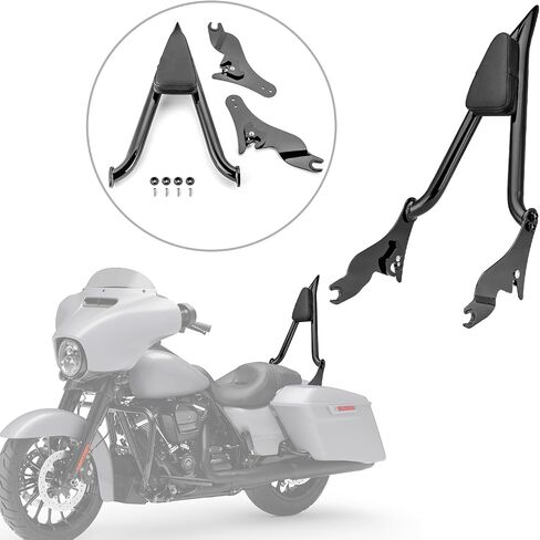 Wsays 27“ Tall Sissy Bar 1.3" Fat Detachable Motorcycle Passenger Backrest w/Pad Compatible with Harley Touring Street Road Electra Glide Road King 2009-2024 Black in Saudi Arabia
