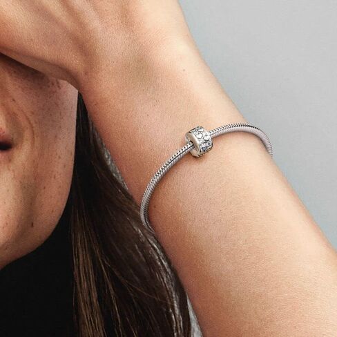 PANDORA Infinite Hearts Sparkling Clip Charm - Compatible with PANDORA Moments Bracelets - Jewelry for Women - Mother's Day Gift - Made with Sterling Silver & Cubic Zirconia - With Gift Box in Saudi Arabia
