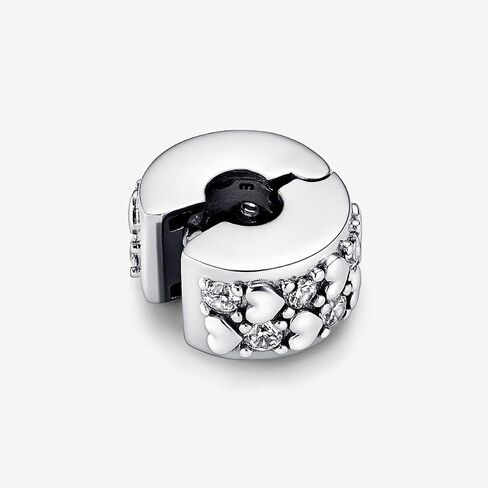 PANDORA Infinite Hearts Sparkling Clip Charm - Compatible with PANDORA Moments Bracelets - Jewelry for Women - Mother's Day Gift - Made with Sterling Silver & Cubic Zirconia - With Gift Box in Saudi Arabia