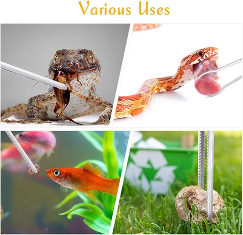 ملقط تغذية الزواحف الثعبان مقاس 15 بوصة من Filhome، ملقط تغذية طويل جدًا مضاد للانزلاق، ملاقط من الفولاذ المقاوم للصدأ سهلة الإمساك من أجل Terrarium Axolotl Beard Dragon Corn Ball Python in Kuwait