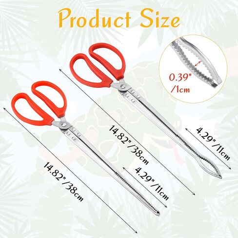 Filhome 15 Inch Snake Reptile Feeding Tongs, Extra Long Anti-Skid Feeding Tongs, Easy-Grip Stainless Steel Tweezers for Terrarium Axolotl Bearded Dragon Corn Ball Python in Saudi Arabia