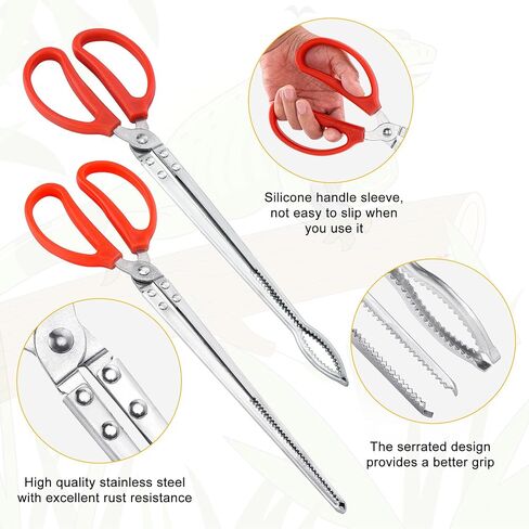 Filhome 15 Inch Snake Reptile Feeding Tongs, Extra Long Anti-Skid Feeding Tongs, Easy-Grip Stainless Steel Tweezers for Terrarium Axolotl Bearded Dragon Corn Ball Python in Saudi Arabia