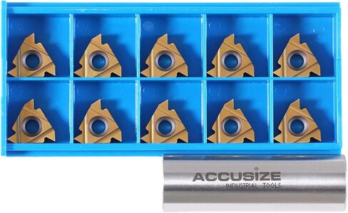 Accusize Industrial Tools 16er Ag60 Carbide Inserts, Tin Coated, 10 Pcs/Box, 2652-0025 in Saudi Arabia
