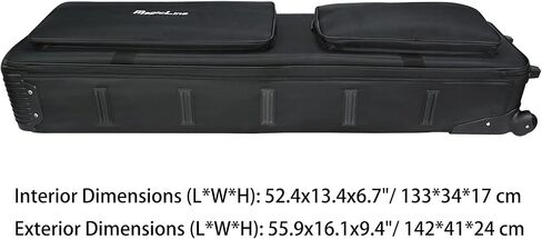 حافظة لوحة المفاتيح ذات الغلاف الصلب من MagicLine مقاس 52.4 بوصة × 13.4 بوصة × 6.7 بوصة لـ 88 لوحة مفاتيح وبيانو كهربائي، وحقيبة صلبة للوحة المفاتيح تحتوي على 88 مفتاحًا مع عجلات in Kuwait