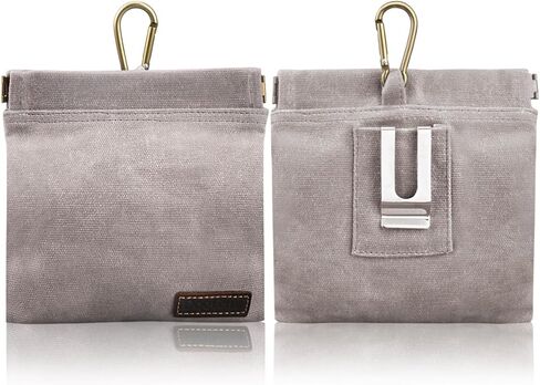 TIGOADT Dog Treat Bag with Waist Clip,Dog Treat Pouch,Portable Outdoor Training Dog Walking Snack Bag,Pet Feeding Pocket for Leash with Auto-Closing Opening (Grey) in Kuwait