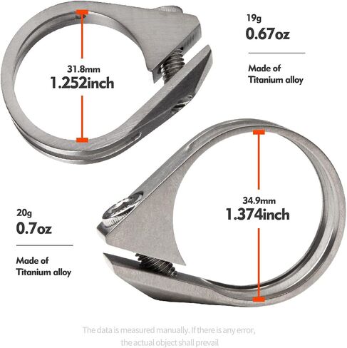 TiTo Titanium Seatpost Clamps for Bicycle Mountain Bike Road Bicycle 34.9mm/31.6mm titanium alloy Seat tube clip (31.6mm) in Saudi Arabia