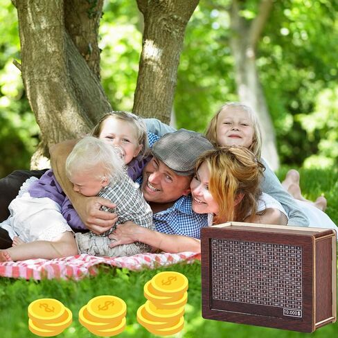Cash Vault Wooden Savings Box, 2024 New Wooden Money Box,Piggy Bank for Adults Kids, Wooden Money Box with Money Target and Numbers. in Saudi Arabia