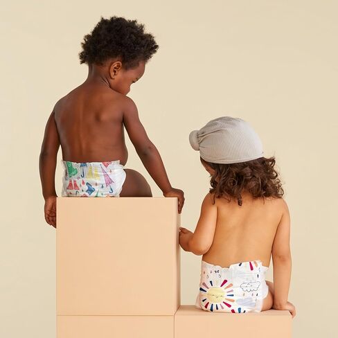 شركة صادقة حفاضات نظيفة واعية | نباتي ومستدام | مطبوعات طبعة محدودة | صندوق النادي، مقاس 1 (8-14 رطلاً)، 78 قطعة in Kuwait