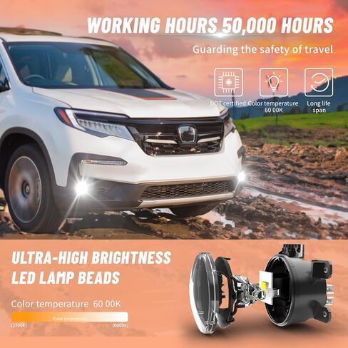 مصابيح الضباب LED بعدسة Daikokuya لـ 2016-2021 Civic 2014-2021 JAZZ 2018-2020 Odyssey 2017-2020 Ridgeline CR-V CR-Z HR-V Crider Crosstour Gerry Pilot لـ Acura RDX ILX TL TSX زوج واحد من مصابيح الضباب in Kuwait