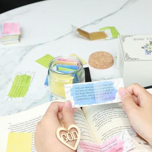 OPTB Bible Verse Jar, Read Me When Bible Verses Jar for Emotions and Feelings, Bible Verses in a Jar with 90 Pcs Color Coded Verses Cards, Hope Jar Gifts for Devout Christians and Faithful People in Saudi Arabia