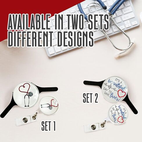 1 بطاقة اسم سماعة الطبيب ليتمان و1 بكرة شارة ممرضة مسجلة، سحر سماعة الطبيب للممرضات، ملحقات سماعة الطبيب، سماعة الطبيب بكرة شارة للممرضات والأطباء والطبيب البيطري وطلاب الطب in Kuwait