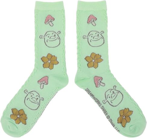 Bioworld Shrek Donkey & Shrek Flora Patterns Women's 2-Pair Casual Crew Socks in Saudi Arabia