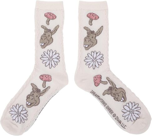 Bioworld Shrek Donkey & Shrek Flora Patterns Women's 2-Pair Casual Crew Socks in Saudi Arabia