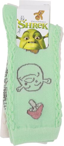 Bioworld Shrek Donkey & Shrek Flora Patterns Women's 2-Pair Casual Crew Socks in Saudi Arabia