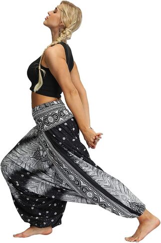 PNKJ Yoga Harem Pants Women's Drop Bottom Elastic High Waist Baggy Hippie Boho Aladdin Pants in Saudi Arabia