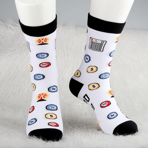 MBMSO 2 Pairs Bingo Queen Socks Bingo Lover Gifts for Bingo Players Bingo Game Socks Bingo Gambler Gifts Bingo Novelty Socks in Saudi Arabia