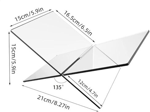 حامل كتب أكريليك مفتوح كبير لعرض الكتب لكتاب الطبخ الفني وكتاب ضيوف الكتاب المقدس، حامل كتب طاولة القهوة للقراءة (شفاف، شفاف) in Kuwait