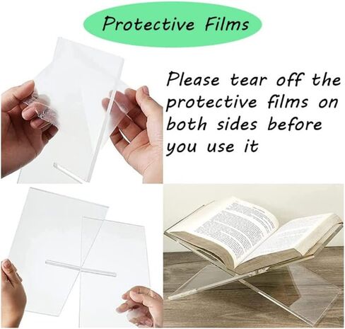 حامل كتب أكريليك مفتوح كبير لعرض الكتب لكتاب الطبخ الفني وكتاب ضيوف الكتاب المقدس، حامل كتب طاولة القهوة للقراءة (شفاف، شفاف) in Kuwait