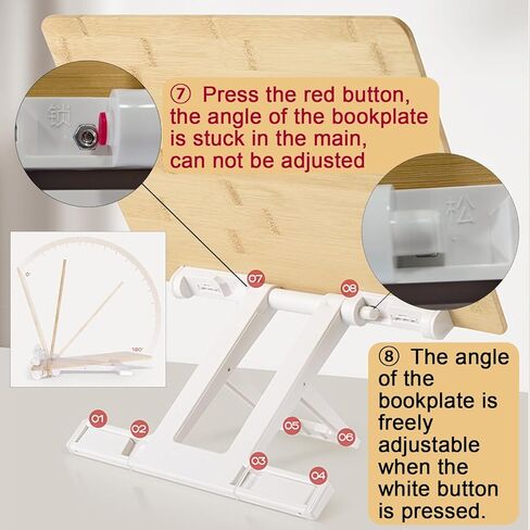TAROTKIN Book Stand,Book Holder,Book Holders for Reading Hands Free,with Book Page Holder,Ideal for Use as Cookbook Stand,Music Stand,Book Display Stand,Book Reading Stand,Book Accessories(13.1"X9.1") in Kuwait