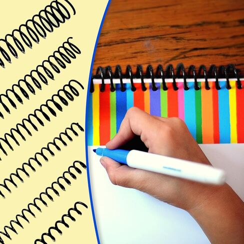 180 قطعة من ملفات الربط الحلزونية البلاستيكية - حلقات حلزونية ملزمة بلاستيكية مقاس 4:1 - أمشاط ربط حلزونية متعددة الأحجام، ملفات أشواك 1/4 5/16 3/8 1/2 5/8 3/4 بوصة (أسود) in Kuwait