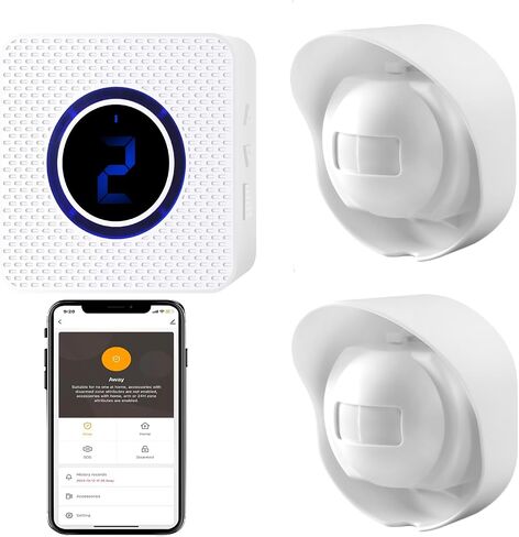 WiFi Driveway Alarm, Wireless Motion Sensor Alarm System Smart App Alert, Digital Display Receiver Outdoor Weather Resistant Driveway Alert Motion Sensor & Detector in Saudi Arabia