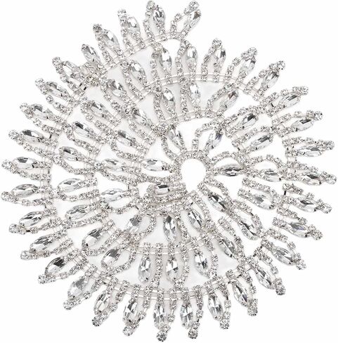 Crystal Rhinestone Chain Applique,Crystal Rhinestones Trim,1 Yard Shiny Rhinestone Chain Trim Applique, AB Fancy Crystal Gems,for Craft Jewelry Wedding Bouquet DIY Decoration in Saudi Arabia
