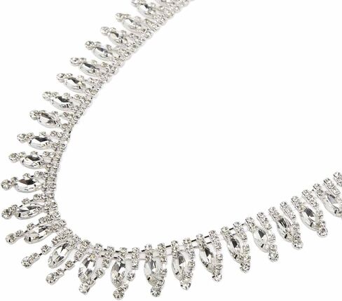 Crystal Rhinestone Chain Applique,Crystal Rhinestones Trim,1 Yard Shiny Rhinestone Chain Trim Applique, AB Fancy Crystal Gems,for Craft Jewelry Wedding Bouquet DIY Decoration in Saudi Arabia