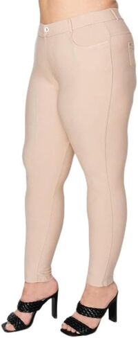 EAG Jeggings للنساء مريح مزيج القطن تمتد طماق تبدو الدنيم Jeggings مع جيوب (متوفر في حجم كبير) in Kuwait