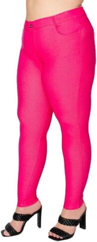 EAG Jeggings للنساء مريح مزيج القطن تمتد طماق تبدو الدنيم Jeggings مع جيوب (متوفر في حجم كبير) in Kuwait