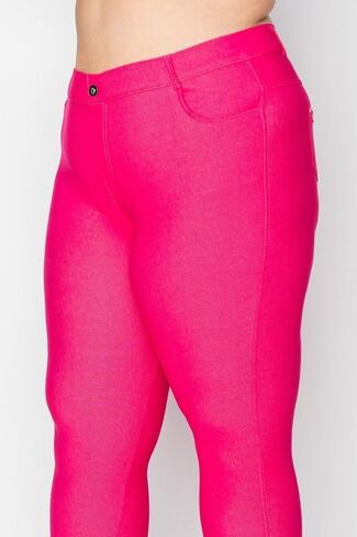 EAG Jeggings للنساء مريح مزيج القطن تمتد طماق تبدو الدنيم Jeggings مع جيوب (متوفر في حجم كبير) in Kuwait