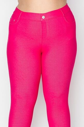 EAG Jeggings للنساء مريح مزيج القطن تمتد طماق تبدو الدنيم Jeggings مع جيوب (متوفر في حجم كبير) in Kuwait